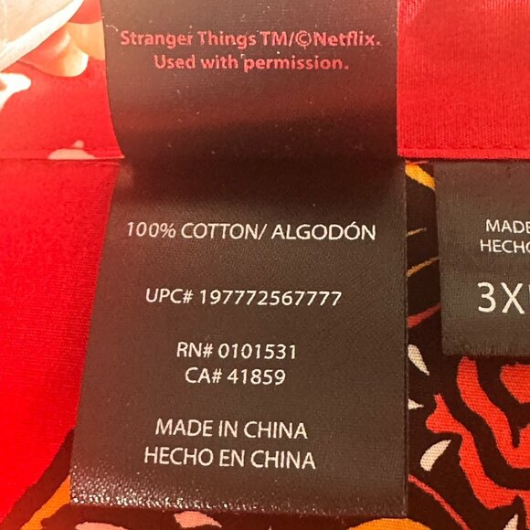 STRANGER THINGS NETFLIX Hawaiian Style Button Down Shirt Adult 3XL NWT Graphic  - Picture 6 of 10